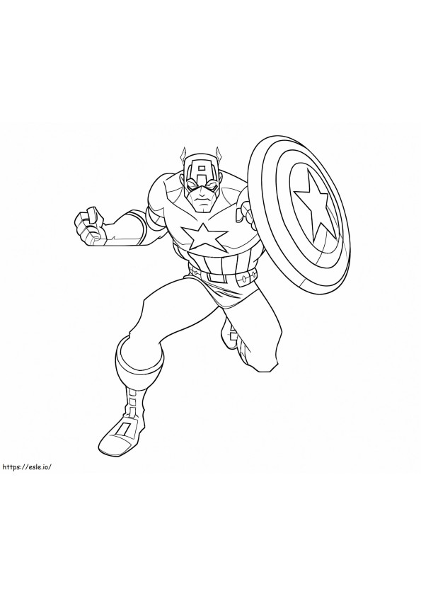 Cartoon Captain America Marvel de colorat