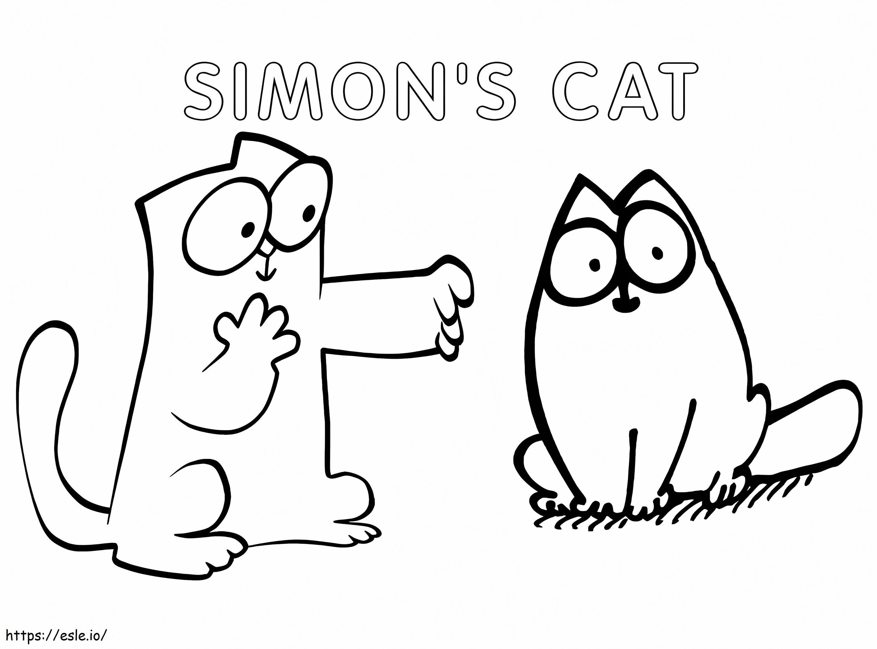 Bezpłatny kot Simons do druku kolorowanka