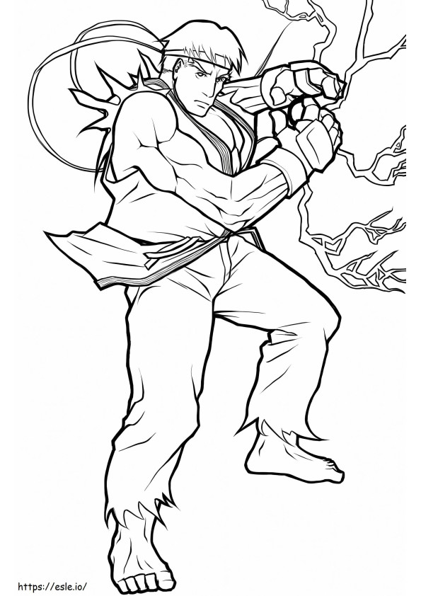 Coloriage Ryu Poder à imprimer dessin