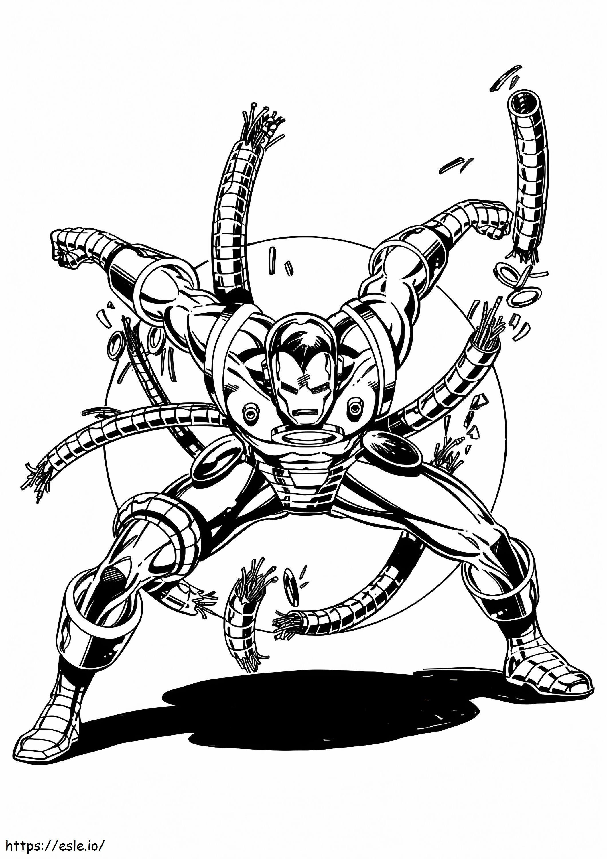 Iron Man Escaping coloring page