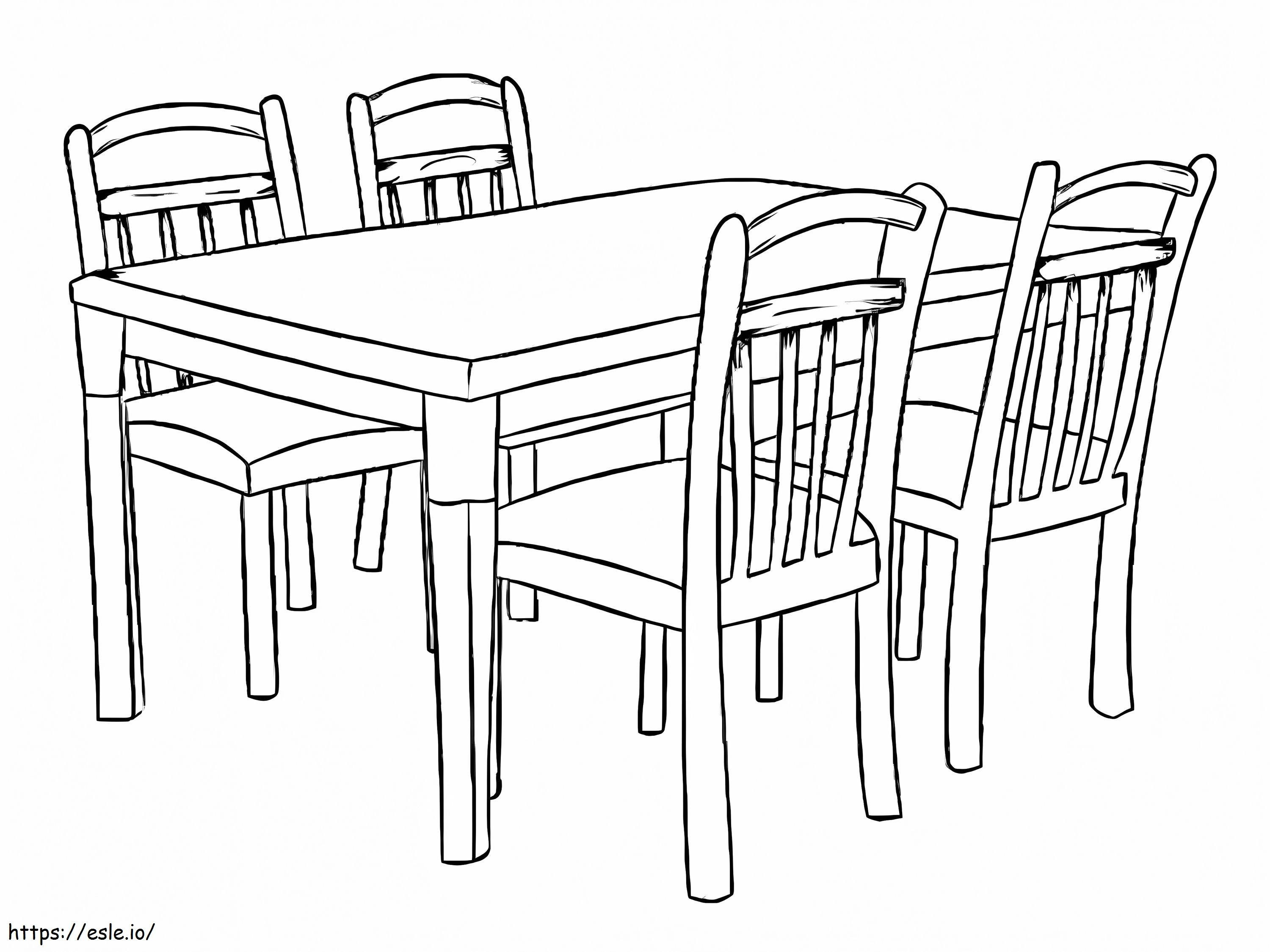 Stół kuchenny do druku kolorowanka