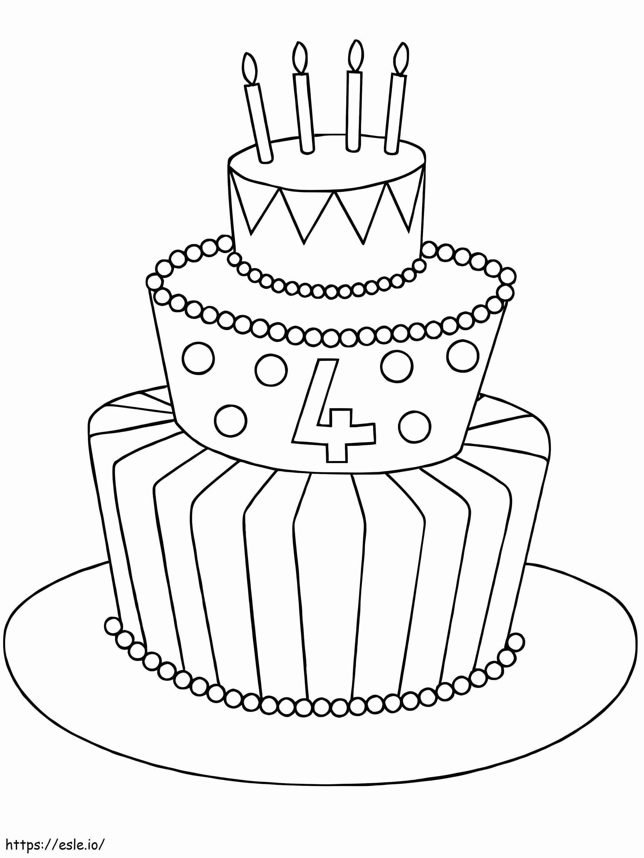 Wysoki tort urodzinowy kolorowanka
