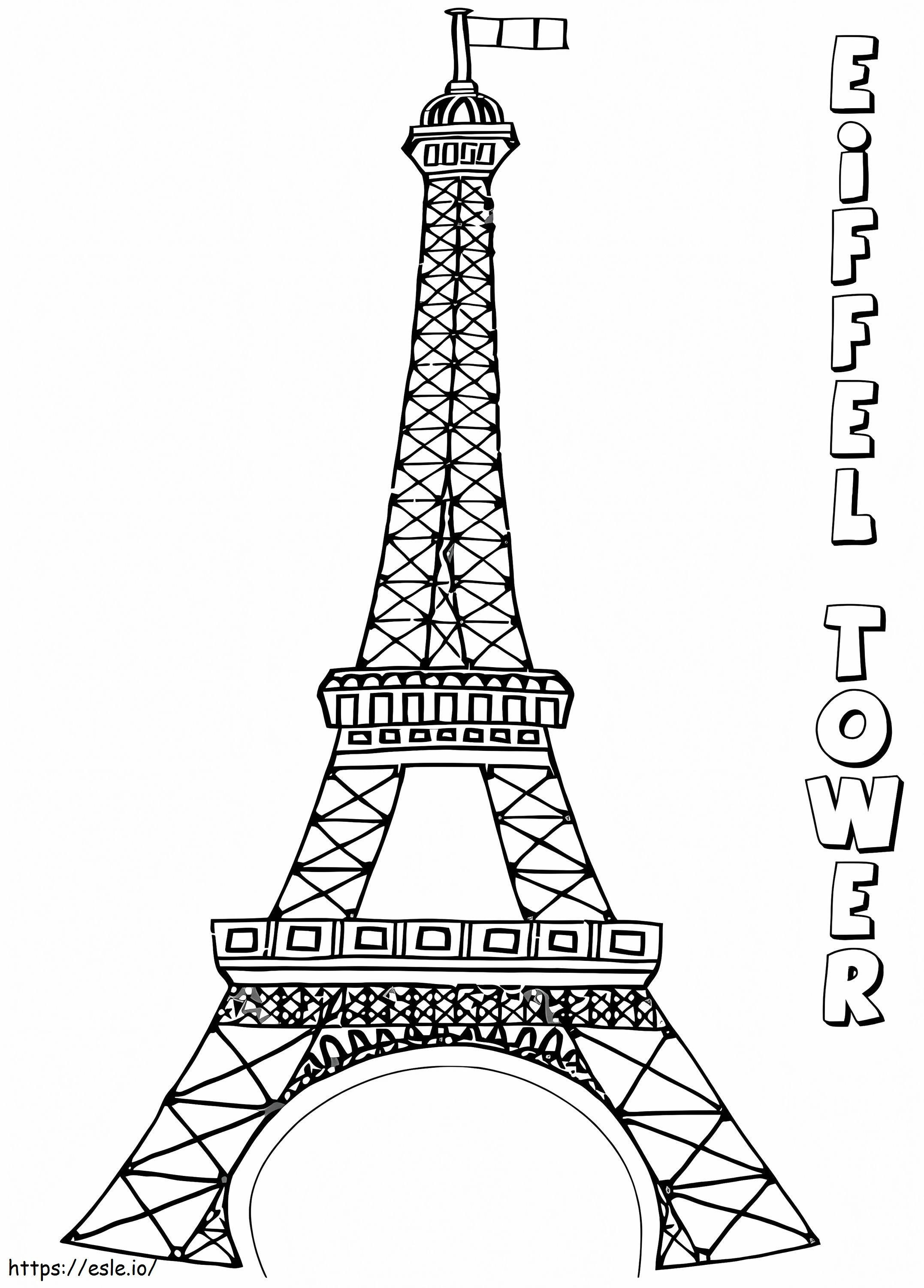 Torre Eiffel 10 para colorir