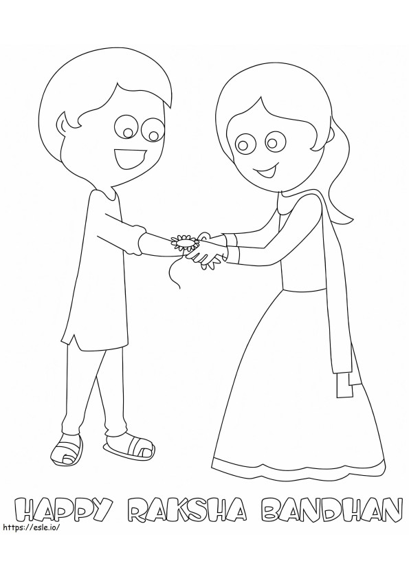 Happy Raksha Bandhan 1 coloring page