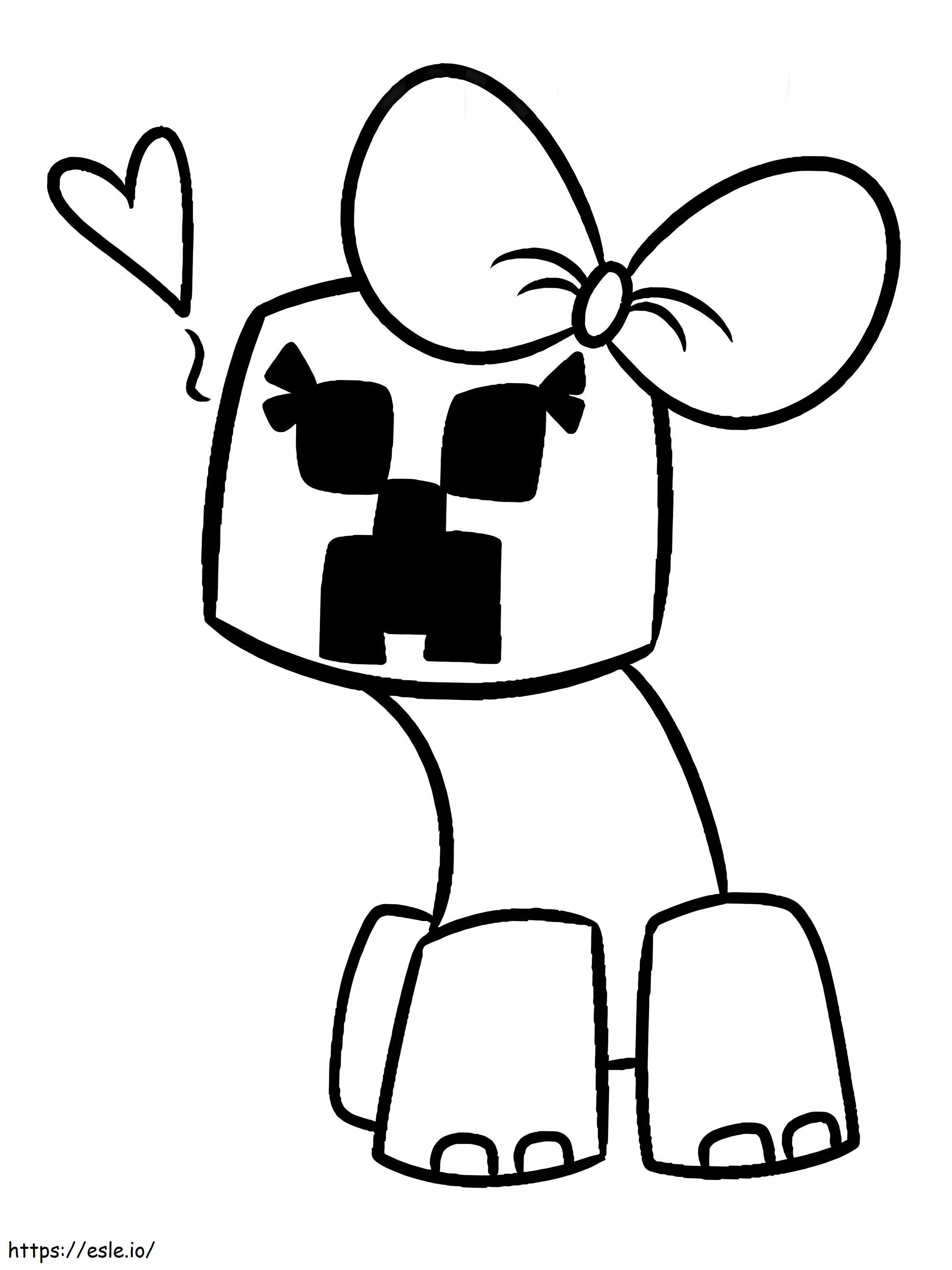 Cute Minecraft Creeper coloring page