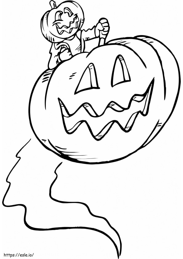 Pumpkin Head On A Pumpkin coloring page