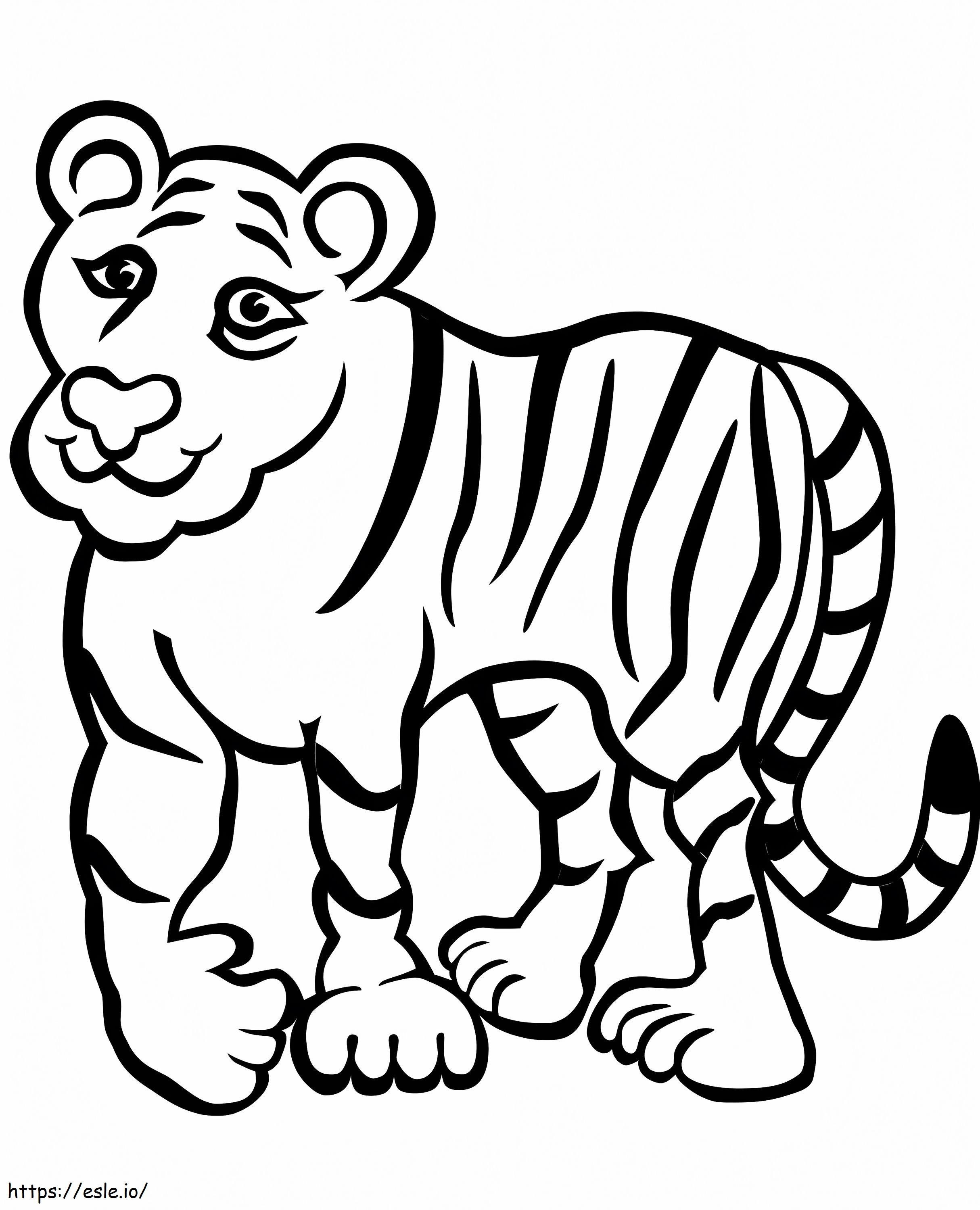 Um tigre engraçado para colorir