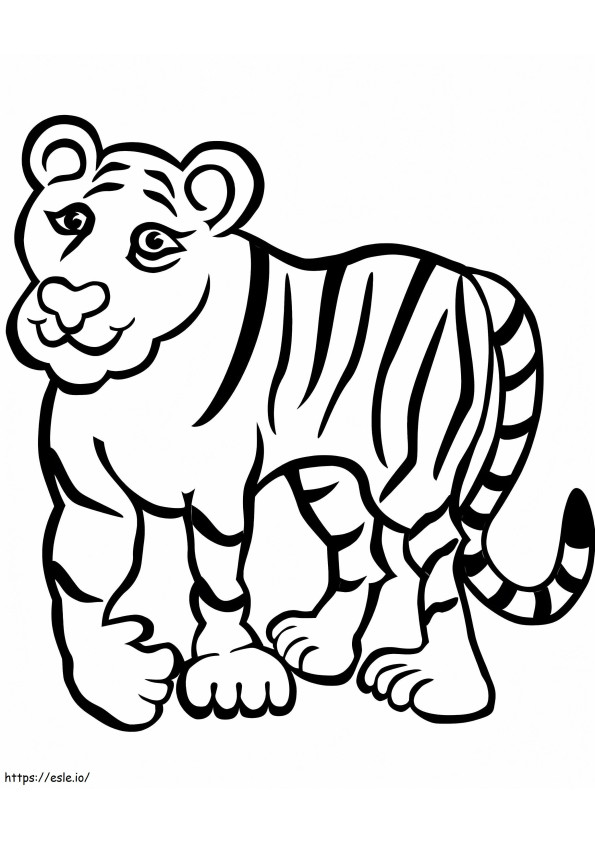 Coloriage Un drôle de tigre à imprimer dessin