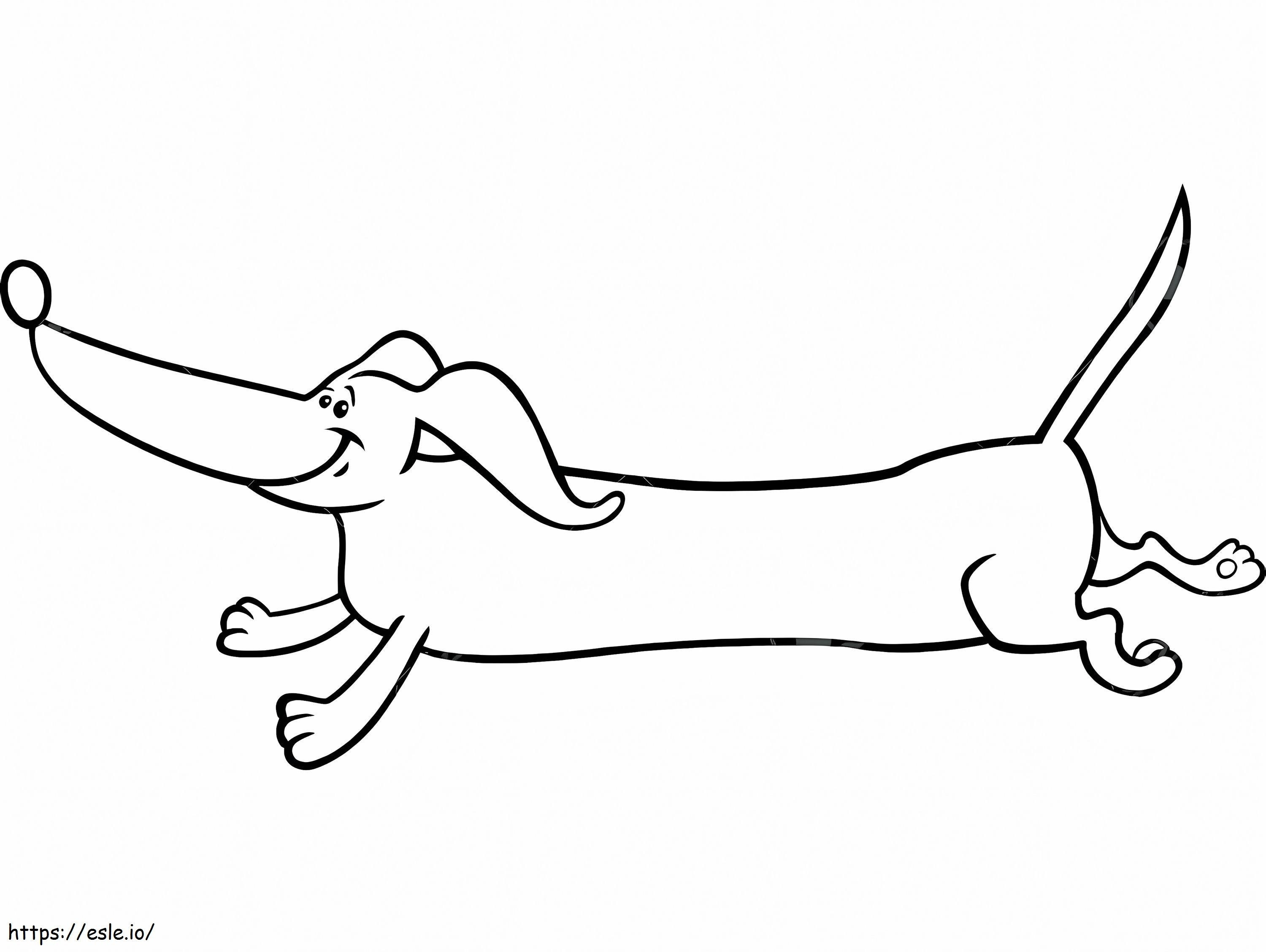 Running Dachshund coloring page