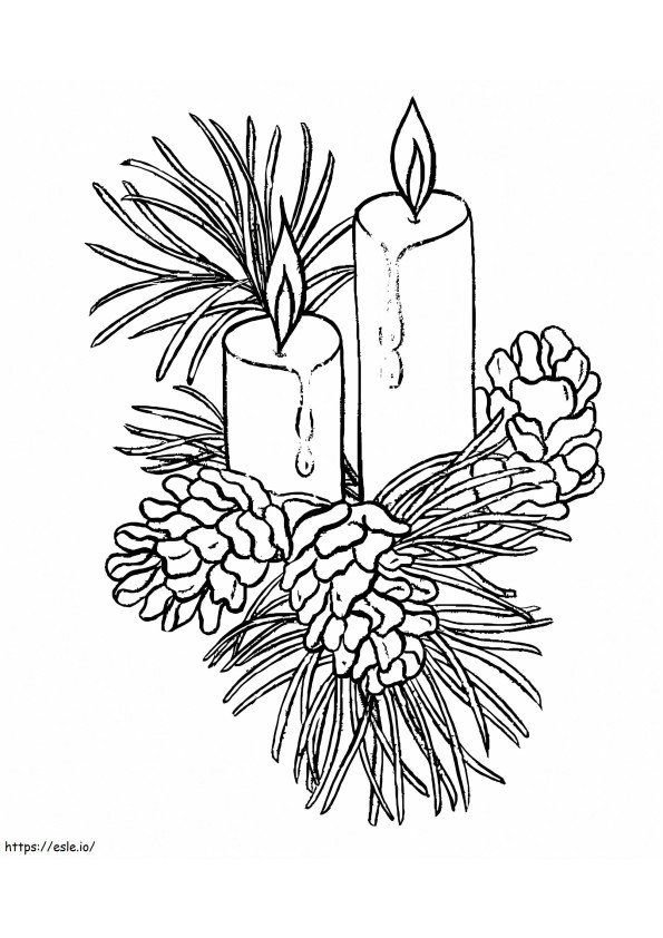 Beautiful Christmas Candles coloring page
