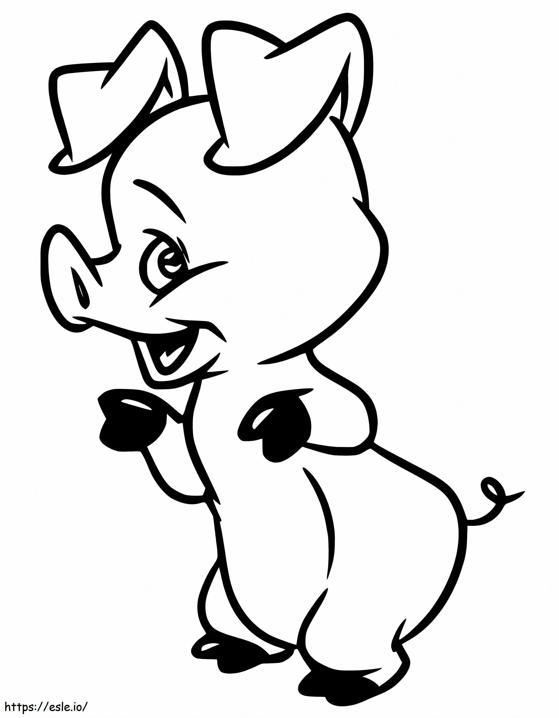 Cartoon Baby Pig Coloring Page for Kids - Free Printable