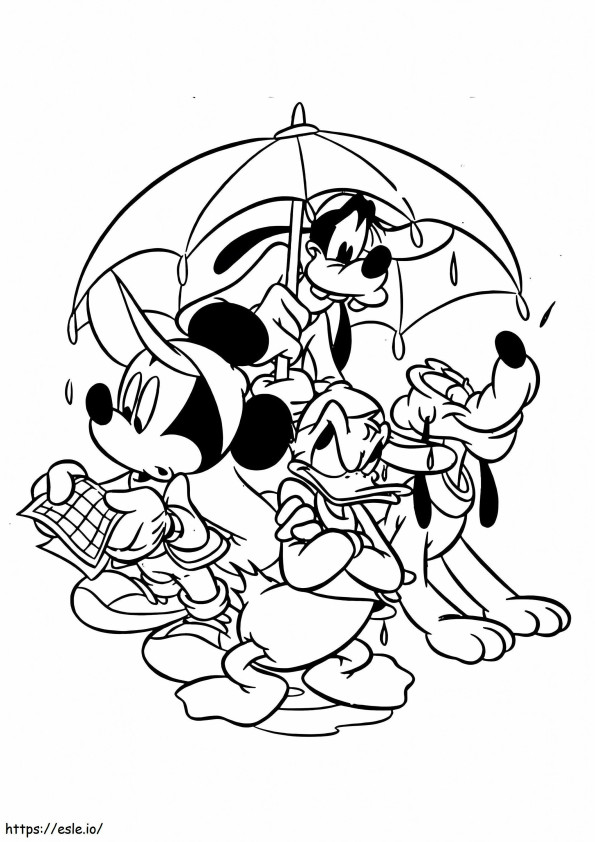 Zabawna Myszka Miki i jego przyjaciele kolorowanka
