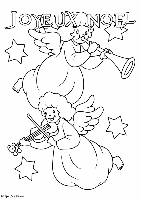 Merry Christmas With Angels 728X1024 coloring page