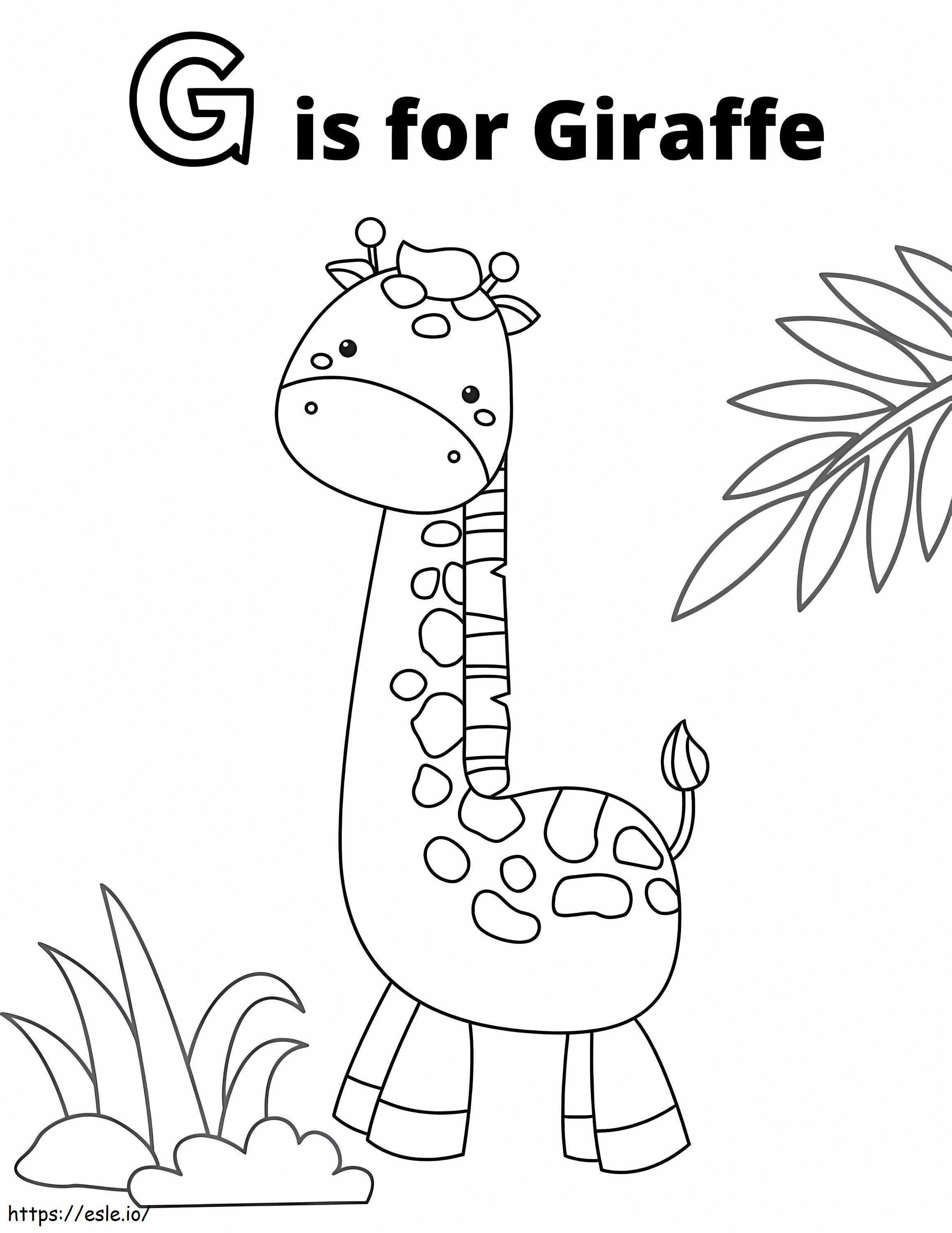 G sta per Giraffa da colorare