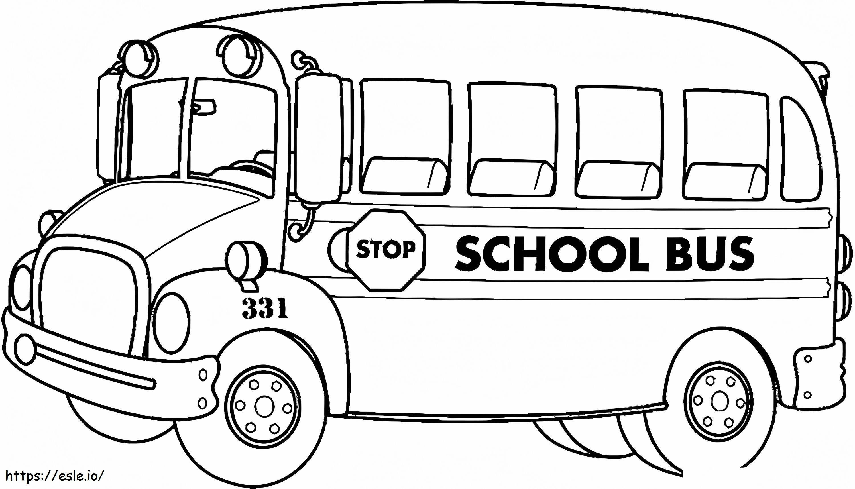 Autobuzul școlar normal de colorat