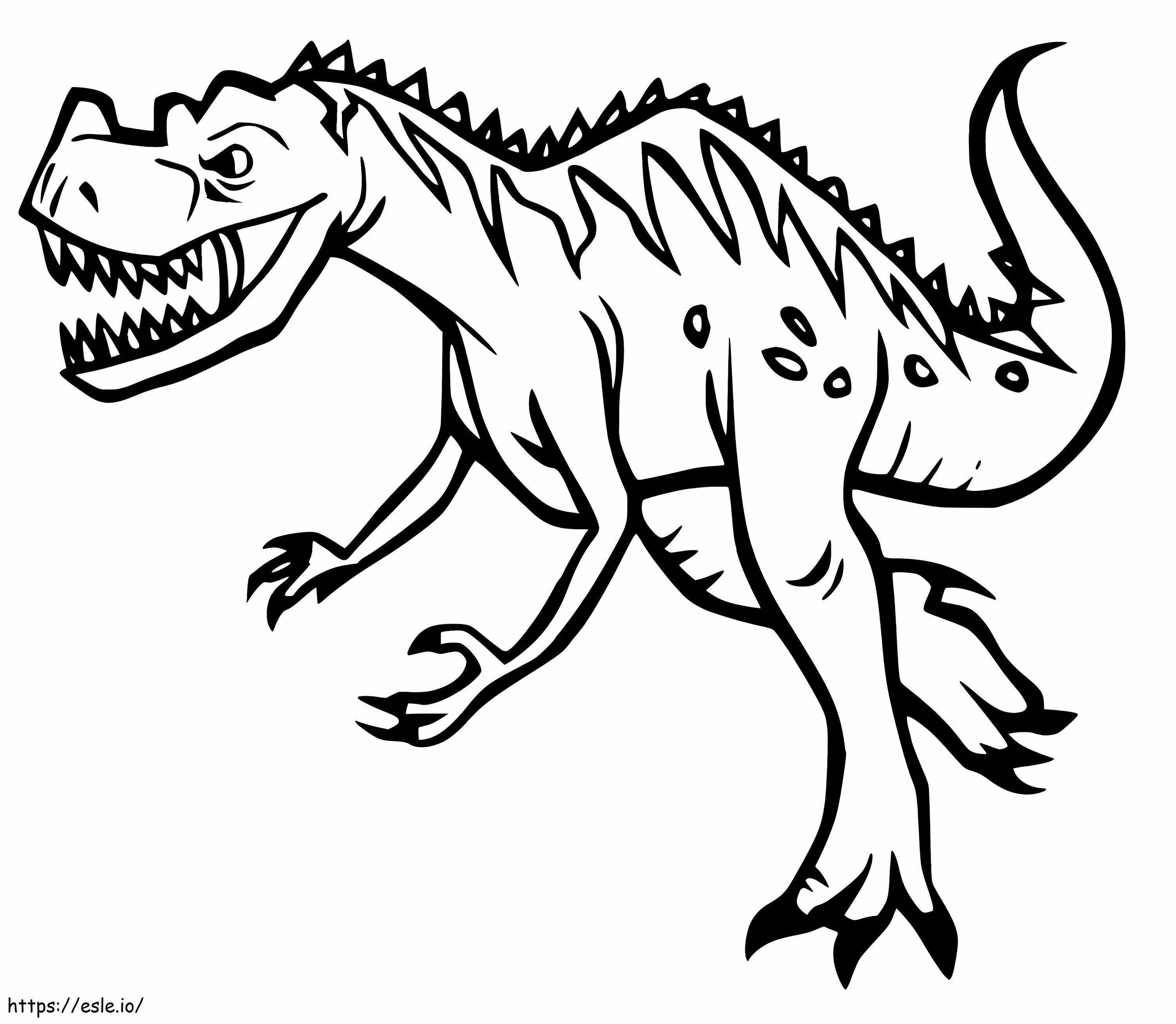 面白いギガノトサウルス ぬりえ - 塗り絵