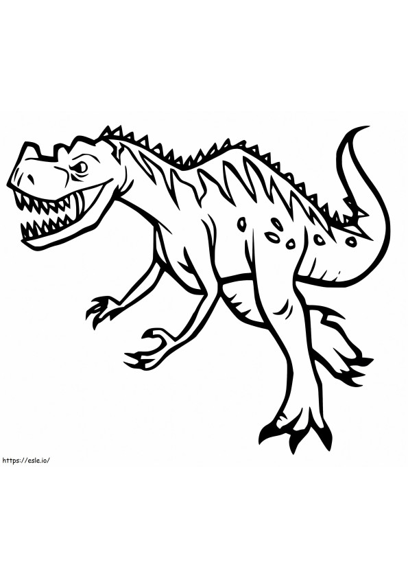 面白いギガノトサウルス ぬりえ - 塗り絵
