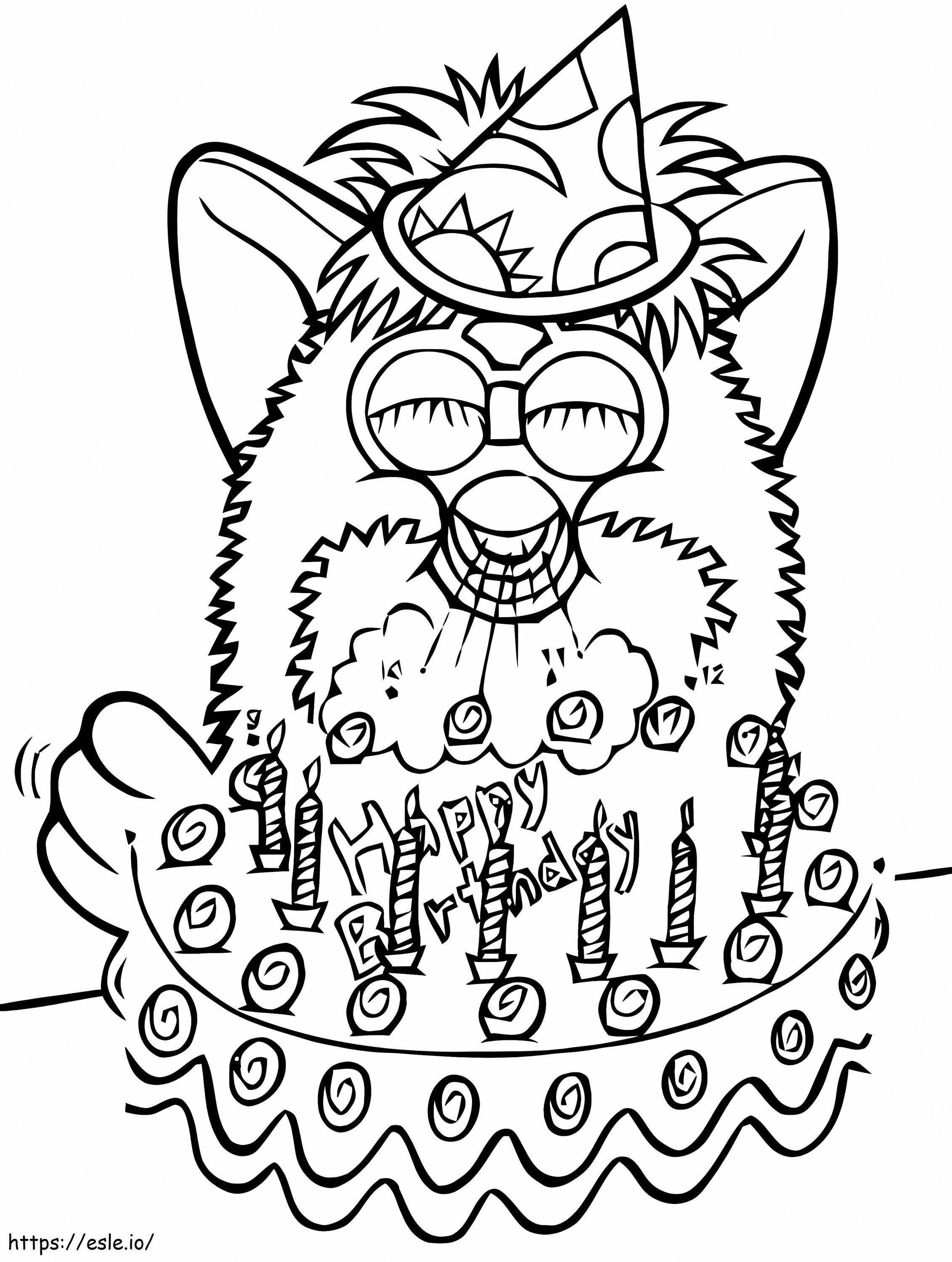 Furby Birthday coloring page