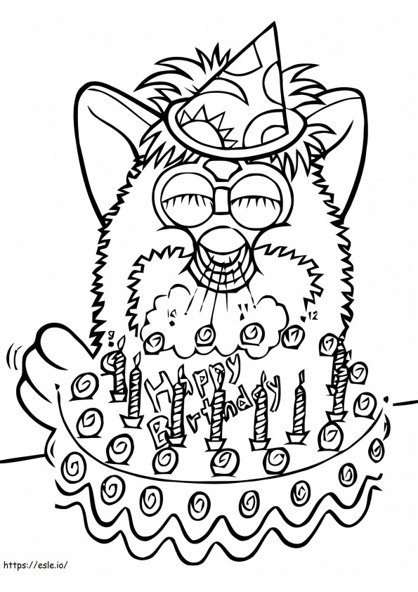 Furby Birthday coloring page