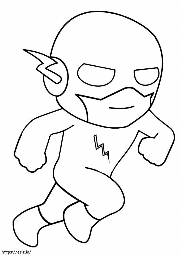 Chibi Flash corriendo para colorear
