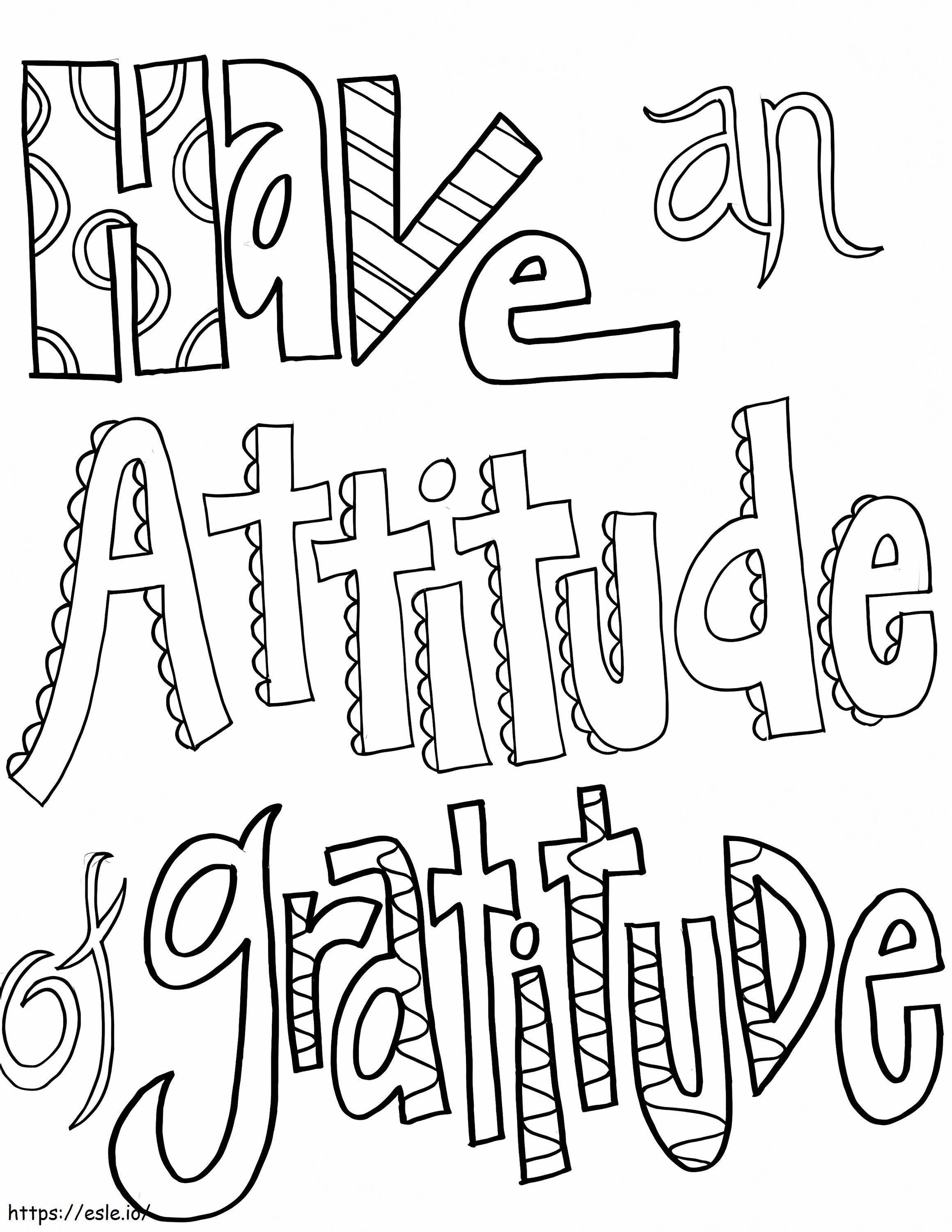 Tenga una actitud de gratitud 1 para colorear