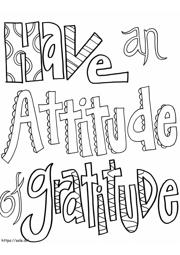 Tenga una actitud de gratitud 1 para colorear