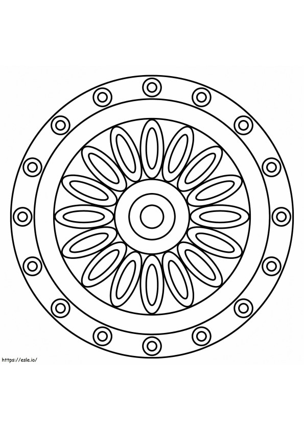 Bloem Mandala afdrukbaar kleurplaat