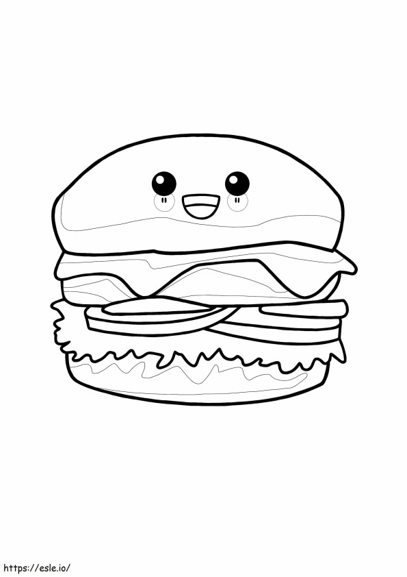 Hamburger yang menyenangkan Gambar Mewarnai