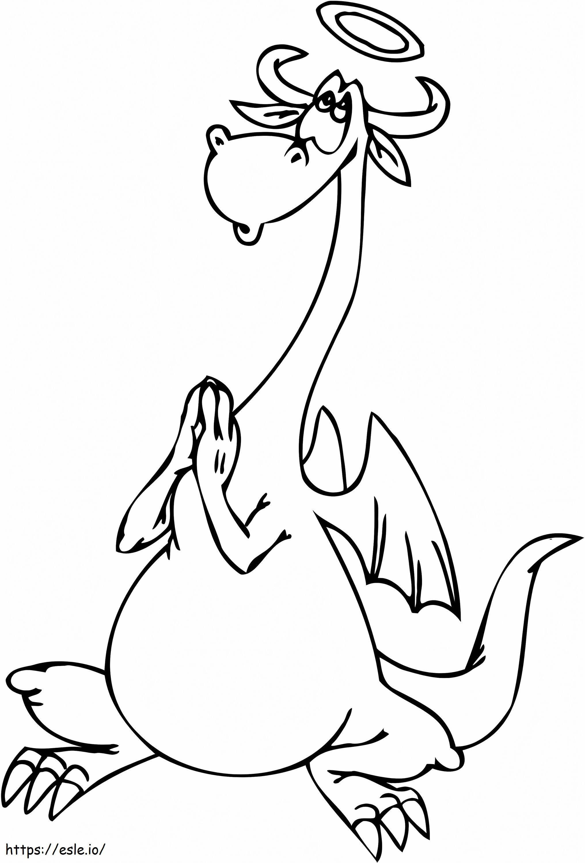 Coloriage Dragon prie à imprimer dessin