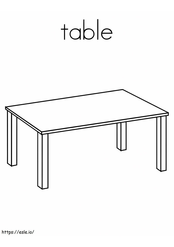 Einfacher Tisch ausmalbilder