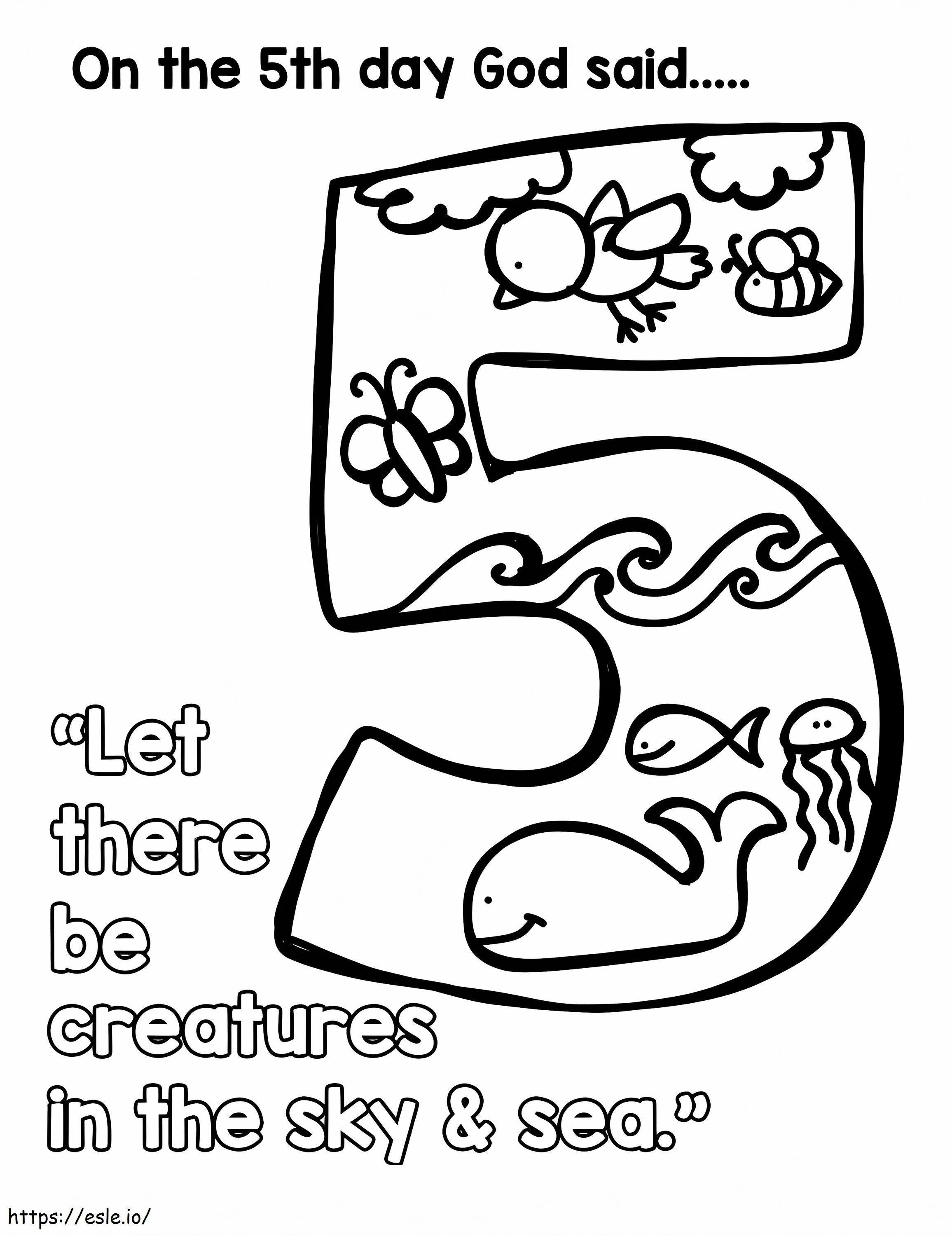 5Th Day Of Creation coloring page
