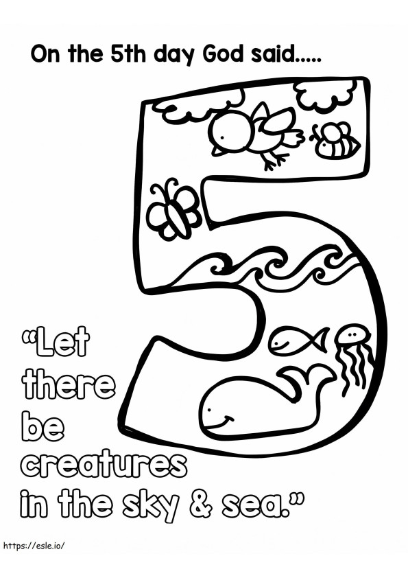 5Th Day Of Creation coloring page