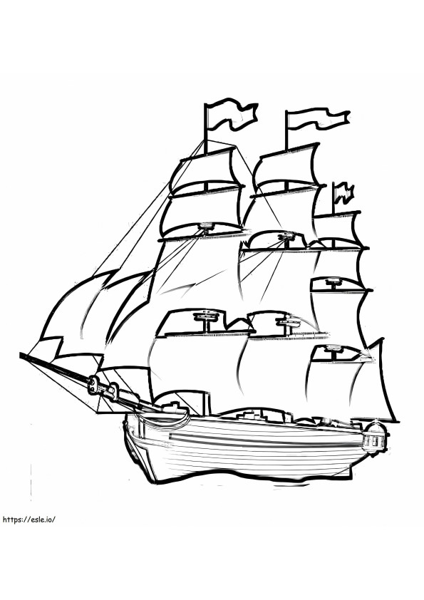 High Sky Tall Ships coloring page