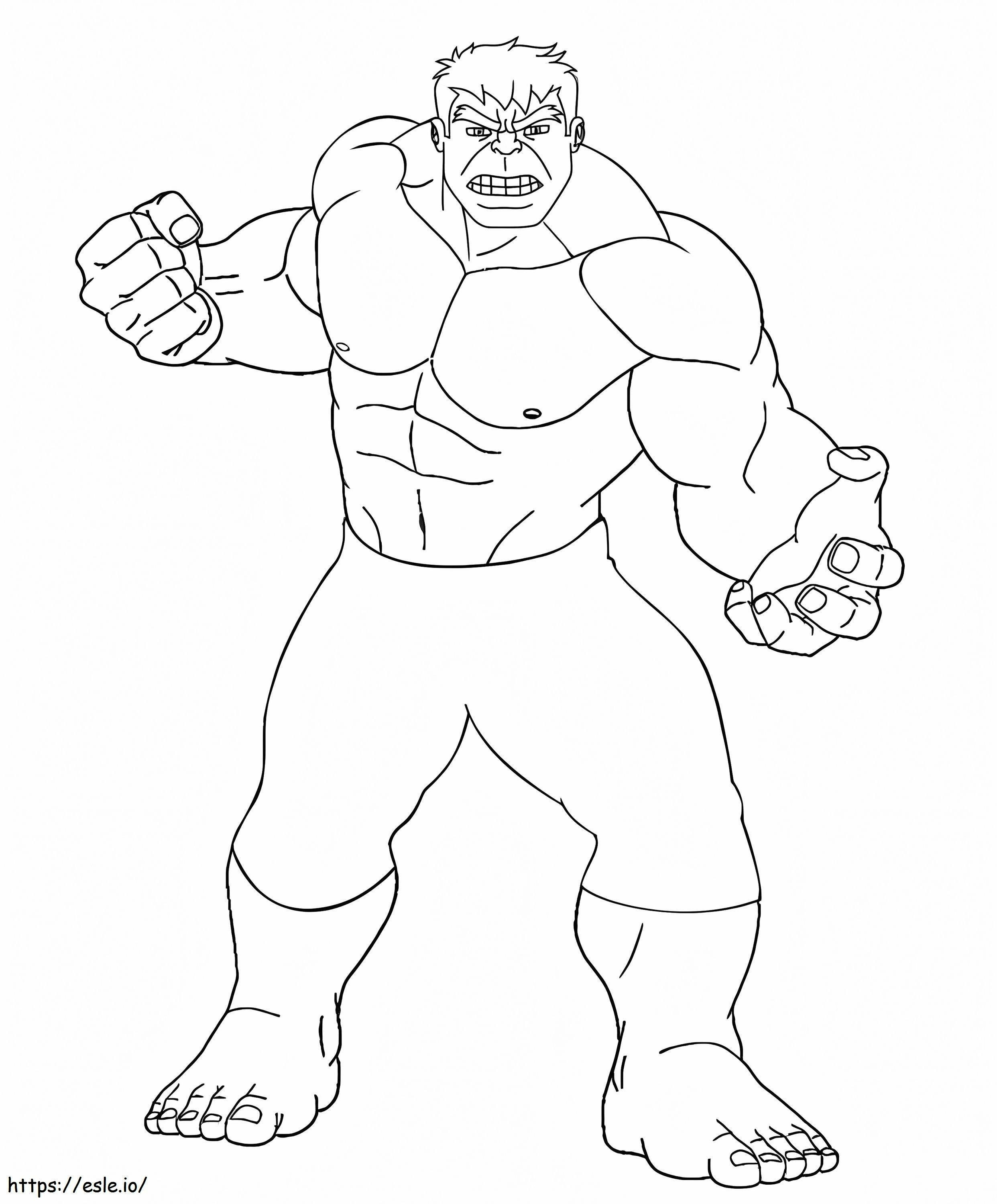 Coloriage Hulk de base à imprimer dessin