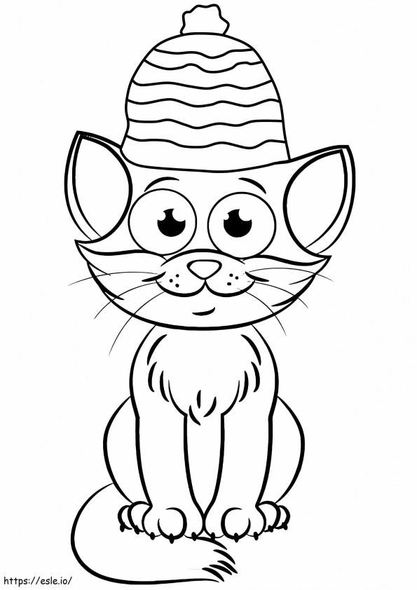 Lovely Christmas Cat coloring page