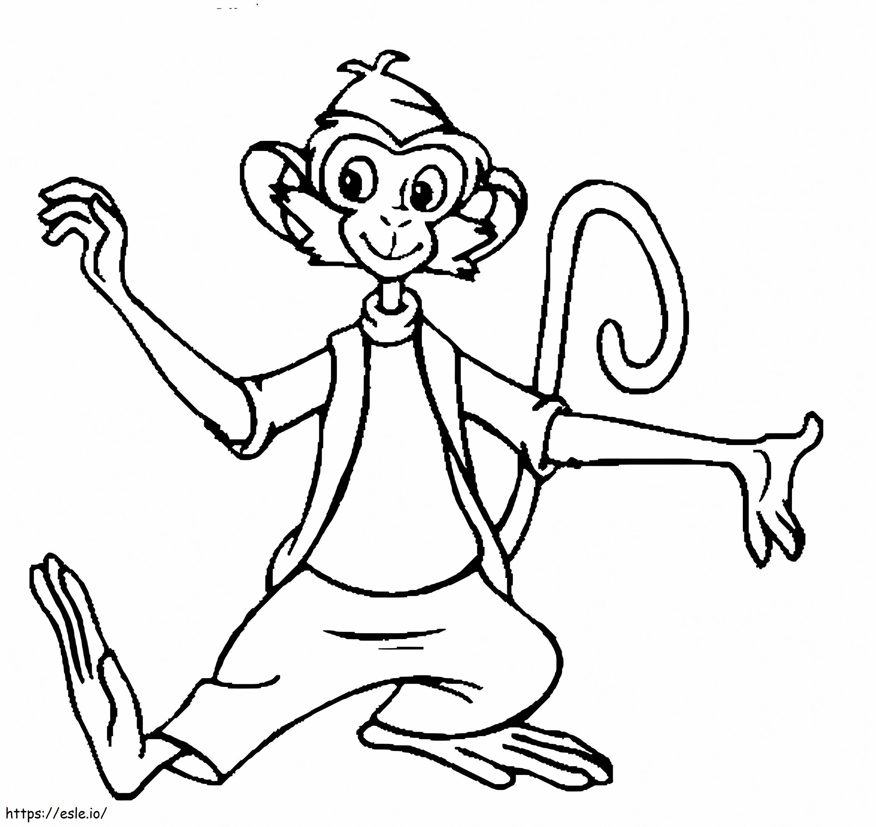 Mono de Pippi Calzaslargas para colorear