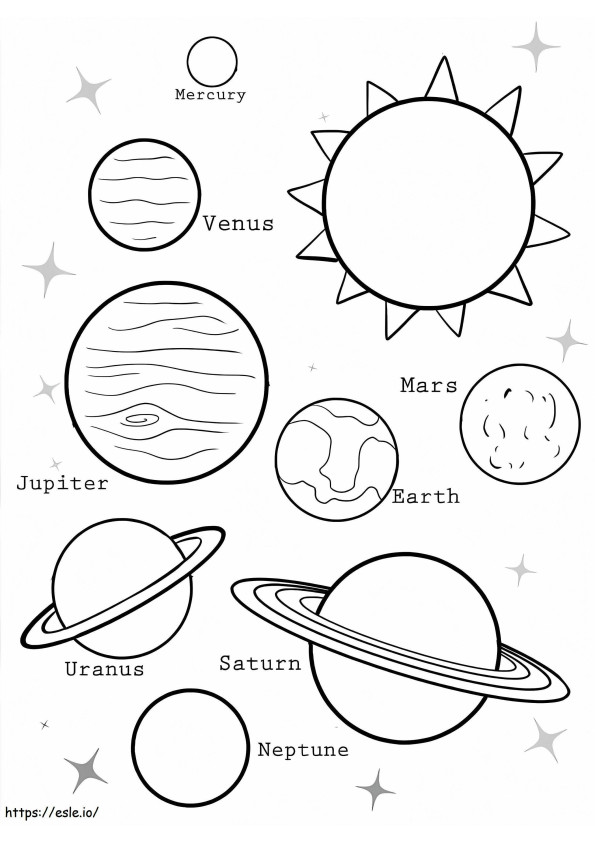 Simple Planets coloring page