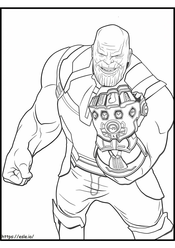 Feliz Thanos com Manopla do Infinito para colorir