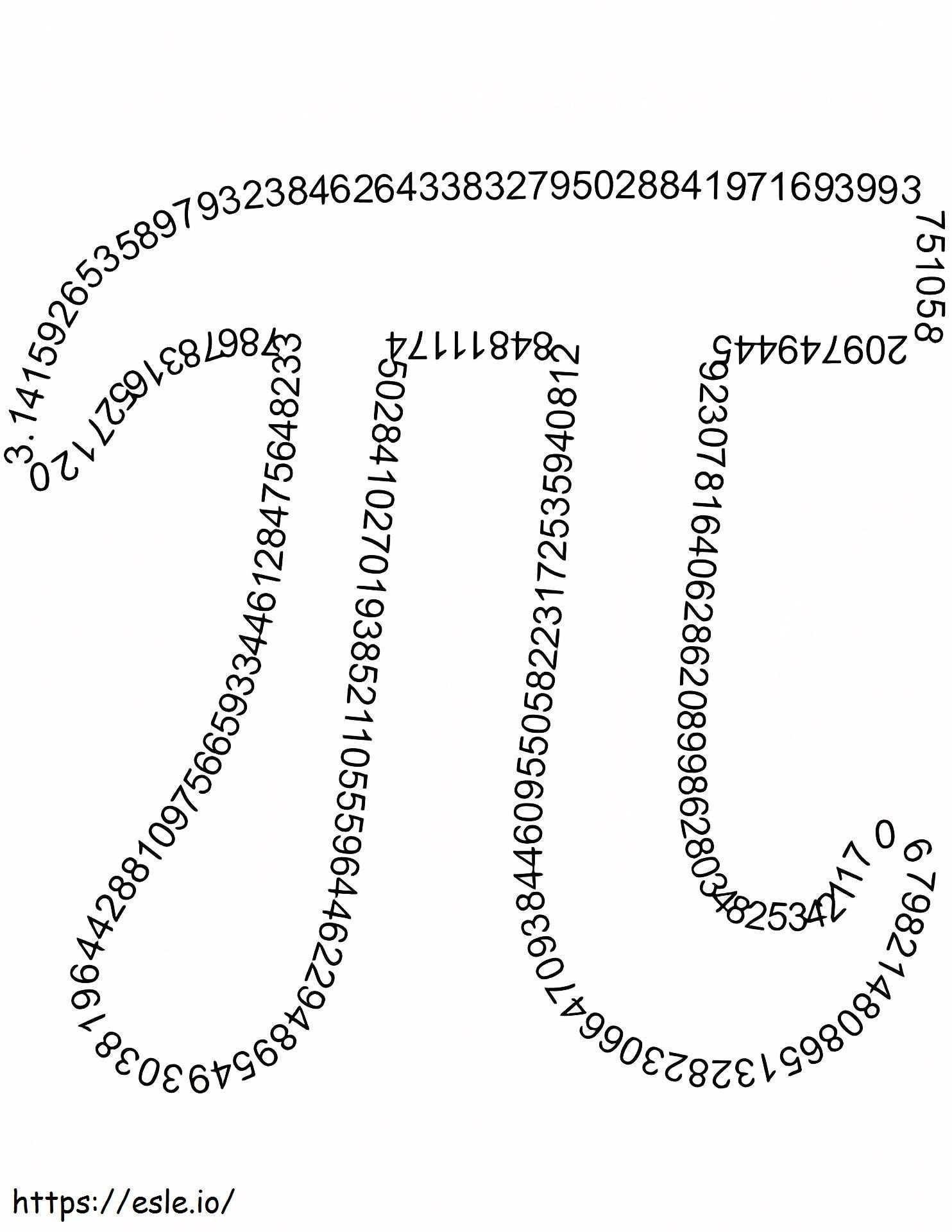 Symbol liczby Pi kolorowanka