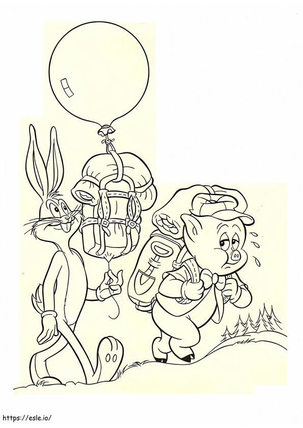 Bug Bunny Ja Porky Pig värityskuva