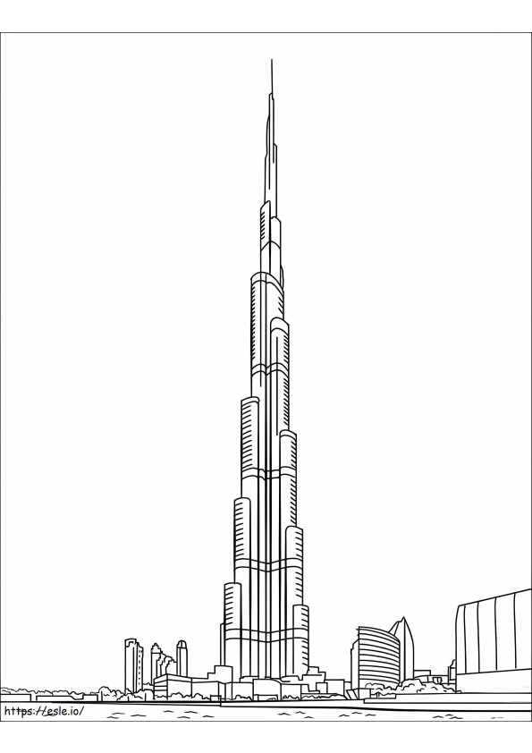 Coloriage Burj Khalifa à Dubaï à imprimer dessin