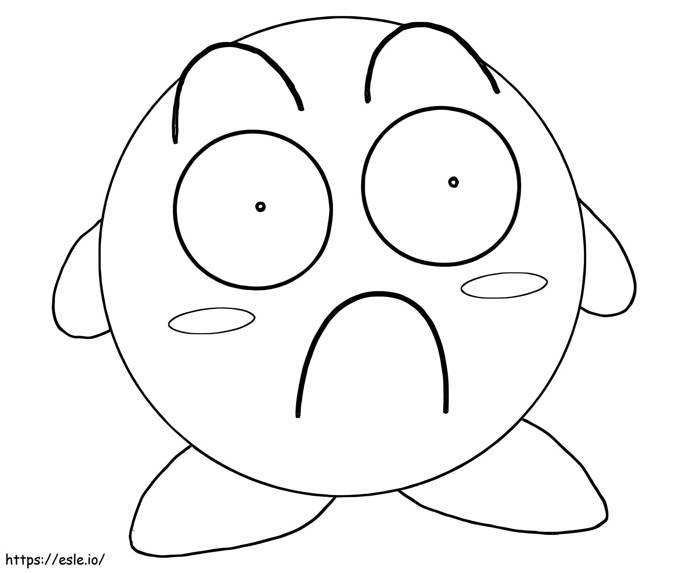 Kirby surpreso para colorir