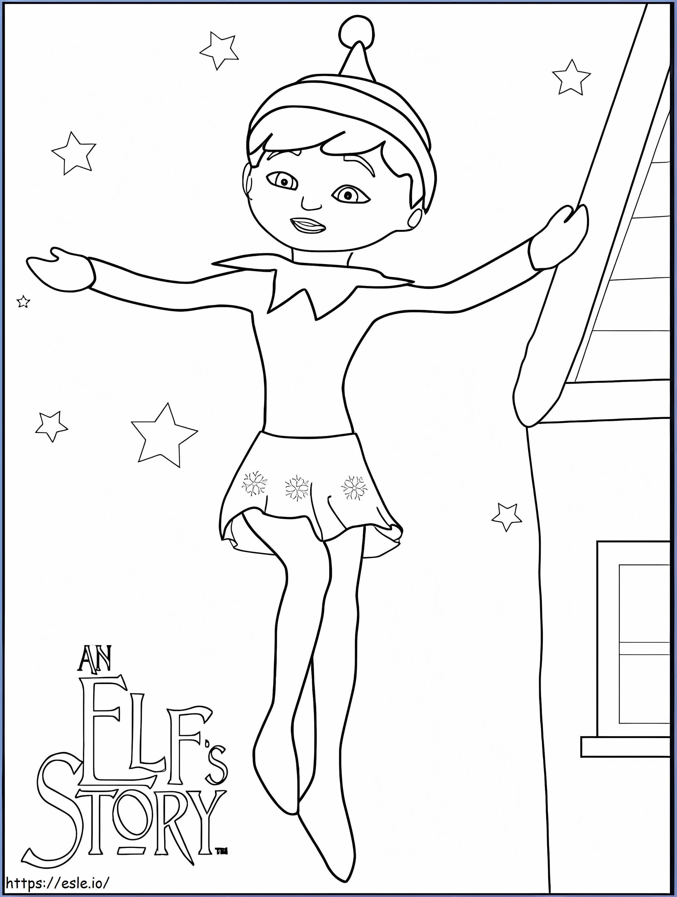 Elf On The Shelf And The House coloring page