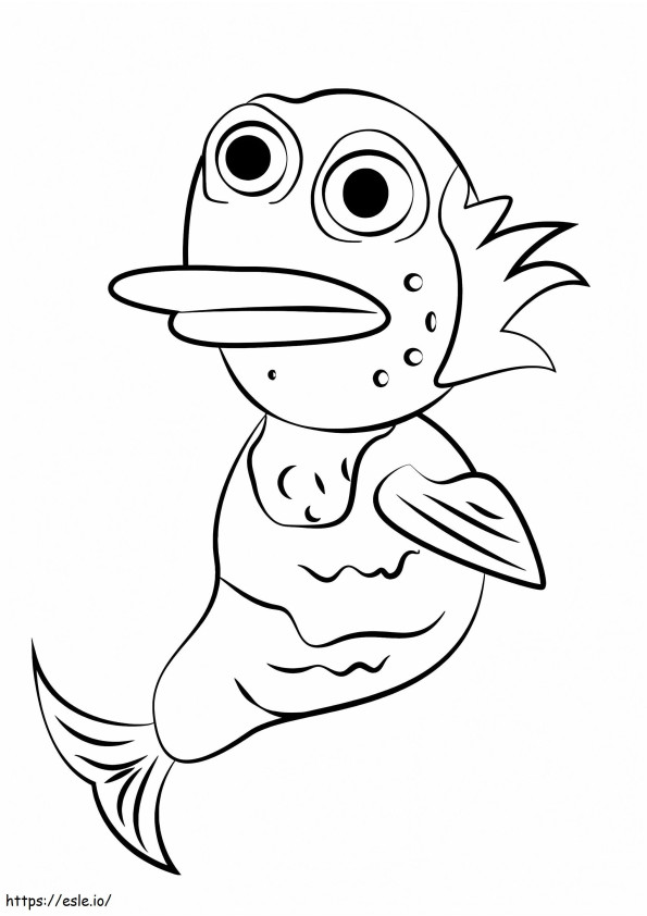醜い魚のアンダーテール ぬりえ - 塗り絵