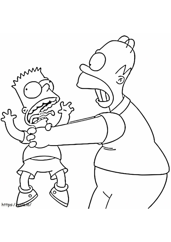 Simpsons Father And Son Having Fun coloring page