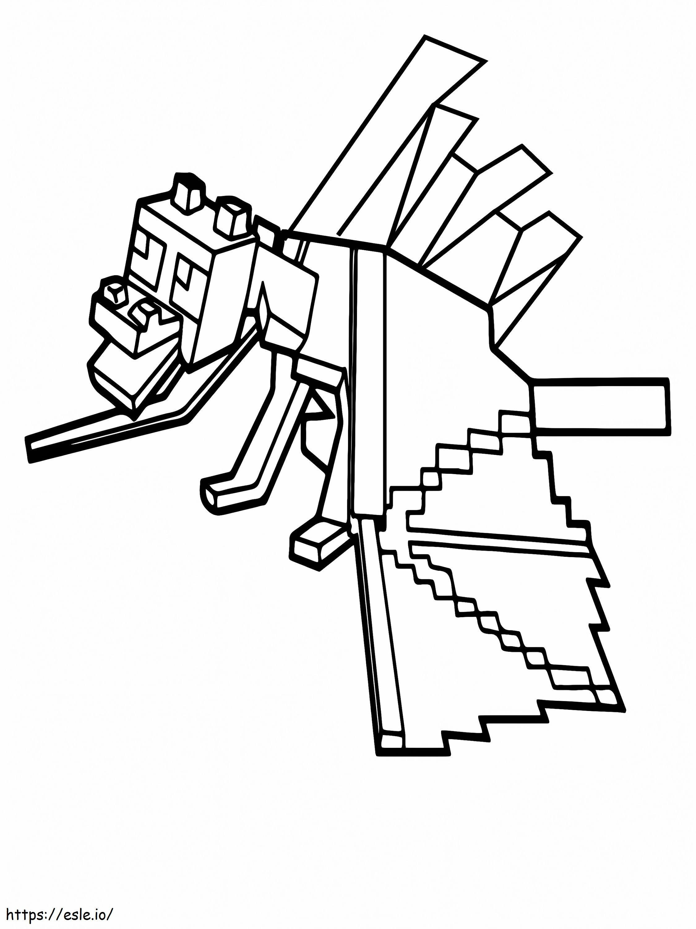 Coloriage Dragon Minecraft au repos à imprimer dessin