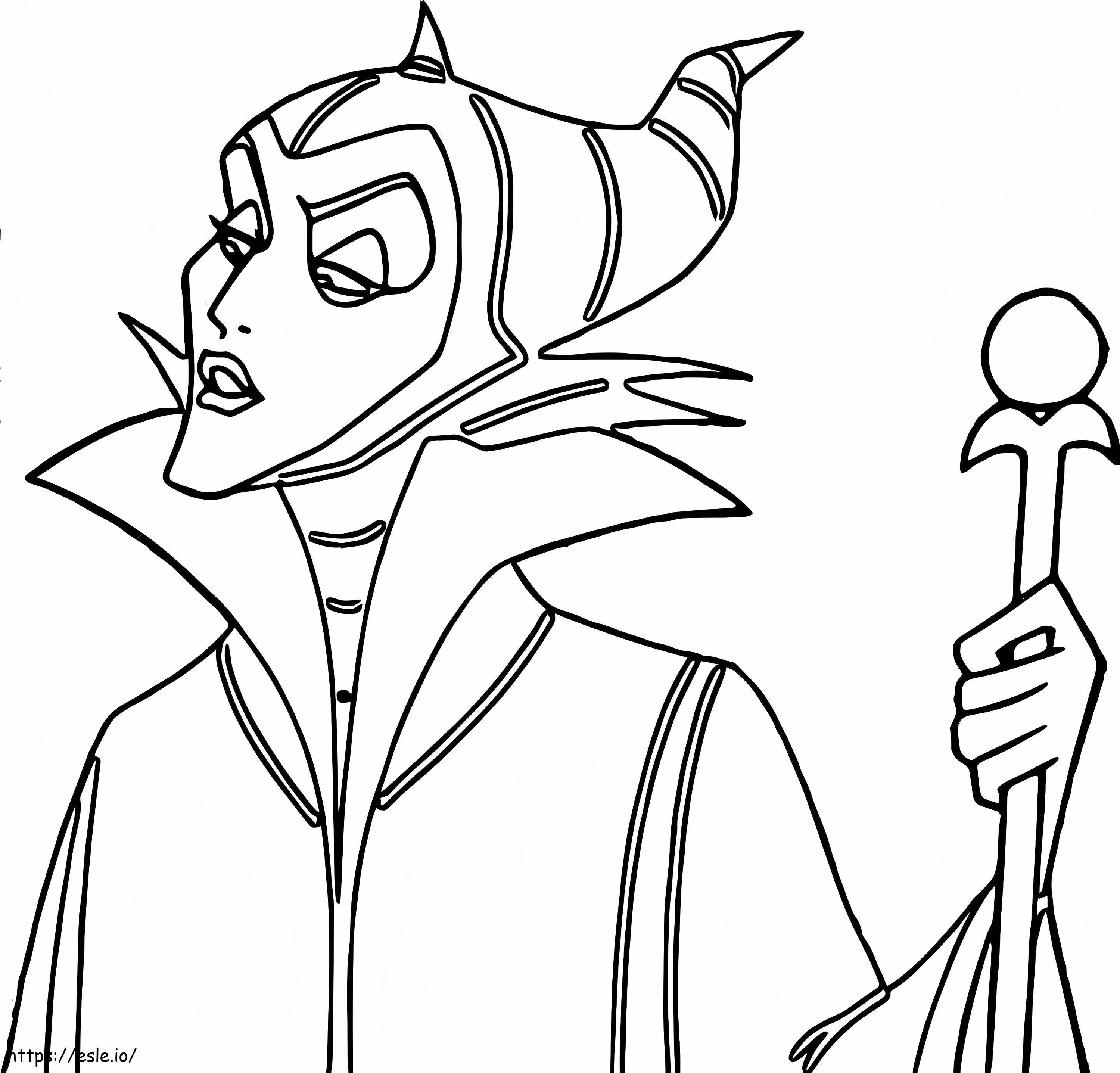 Fun With Maleficent Face coloring page