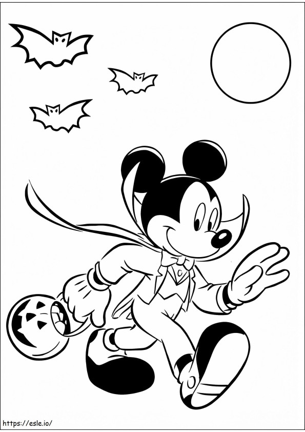 Mickey Mouse de Halloween para colorear