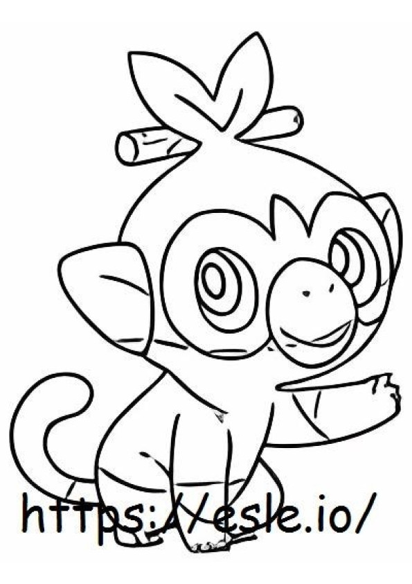 Grookey Coloring Page