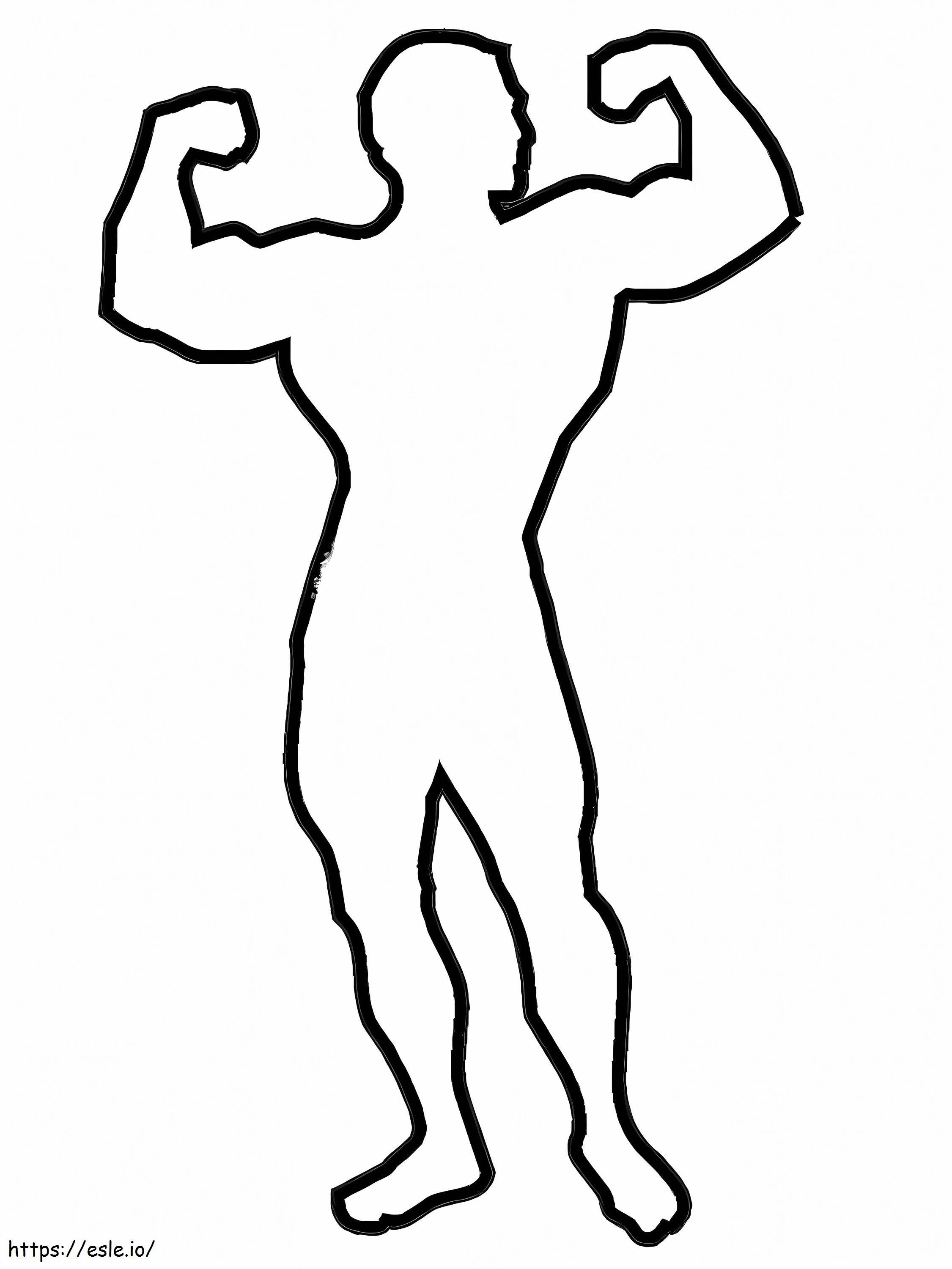 Cool Strong Person Outline coloring page